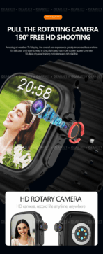 Hello B31 Android Smart Watch 5G Playstore Voice Calling Video Calling Large 2.02 inch HD Display 16GB RAM 256 GB ROM 180° Rotating Camera Big 730mAh Battery Android Smartwatch for Men and Women - Image 5